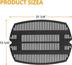 BBQ-PLUS 7583 Cast Iron Cooking Grate for Weber Q200 Q220 Q2000 Q2200 Series,Grill Grate Accessories Replacement for Weber 396000 396001 566001 566002 566014 Char Q,21-1/2 x 15-1/4" with Carry Bag