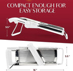 Gramercy Adjustable Mandoline Food Slicer, Mandoline Slicer for Kitchen, Mandolin, Potato, Tomato, Carrot, Vegetable, Fruit and Onion Cutter - Stainless Steel - INCLUDING 1 Pair Cut-Resistant Gloves