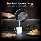 Hybrid Nonstick 2 QT Saucepan with Lid, Stainless Steel Honeycomb Pot with Two Pour Spouts,Compatible with All Cooktops,Dishwasher and Oven Safe