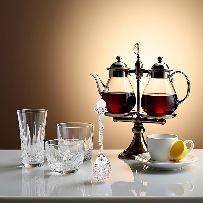 Crystal Coffee Spoon Vintage Floral Carved Long Handle Ice Cream Tea Spoon,Silver Diamond RHinestone