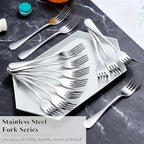 Berglander Salad Forks Set 24pcs, Stainless Steel 7.28" Dessert Forks, Flatware Silverware Fork for Home Kitchen, Restaurant, Hotel, Dishwasher Safe