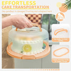 Ohuhu Cake Stand with Lid, Cake Carrier BPA-Free Cake Containers for 10 inch Cake with 2 Handles Cupcake Carrier - Plastic Cover Two Sided Base for Transport Pies Nuts Fruit