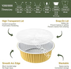 10" Aluminum Foil Pans + Snap-On Lids (20 Packs) | 2X Thicker Heavy Duty 3.3" Deep Disposable Reusable Tins