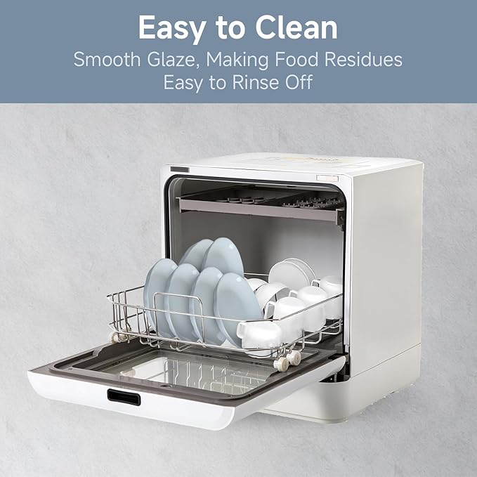 Small Pasta Bowls Set of 8, 16 Oz, 8 inch, Salad bowls, Ceramic bowls, Microwave & Dishwasher Safe, Light Colored Wave Edge