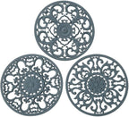 Extra Thick Silicone Trivet Mat for Hot Dishes, Hot Pots and Pans, Pot Holder, Hot Pad to Portect Your Table and Countertop, Kitchen Decor and Accessories,Warm Grey,Set of 3