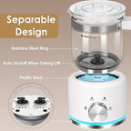 Milk Frother and Steamer, 16.9 OZ Milk Frother for Coffee, 4 in 1 Frother Separable Easy to Use and Clean, Durable Safe Silent Working for Coffee, Latte, Cappuccino Hot Chocolate, White Glass