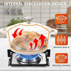 Hisencn Enameled Cast Iron Cookware Set - 7 Piece Dutch Ovens Set, Sauce Pan, Skillet, 3 Lids, Pots and Pans Set, Ceramic Coated Cast Iron, Heavy Duty, Gas/Induction Compatible, PFA Free