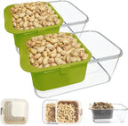 Double Layer Pistachio Bowl with Shell Storage, Multi-functional Drain Basket 2025 New Fruit Cleaning Bowl Nut Bowl for Snacks, Sunflower Seeds, and Candy, Ideal for Party and Home Use