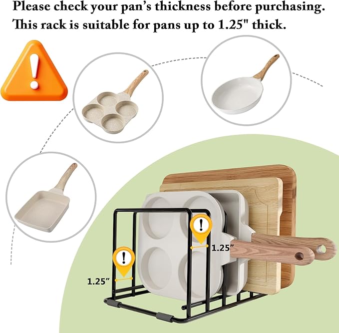 2-Pack Baking Sheet Organizer Rack – 5-Slot Bakeware & Cookie Tray Holder for Kitchen Cabinet or Countertop, Compact Stainless Steel Cutting Board Rack with Rust-Resistant Frame & Anti-Slip Feet
