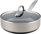 Anolon Achieve Hard Anodized Nonstick Sauté Pan with Lid, 3 Quart - Silver