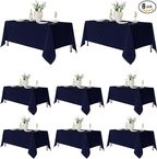 Fitable 8 Pack Table Cloth Rectangle Table: Stain and Wrinkle Resistant Tablecloth Rectangular, Washable Polyester Tablecloths for Wedding Party Dining Banquet Event Catering(Navy, 70x120 Inch)