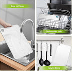 Titanium Cutting Board, 100% Pure Titanium Cutting Boards for Kitchen, Double-Sided Food-Grade Chopping Board for Meat, Vegetables & Fruits, Dishwasher-Friendly (11.42''X7.8'')