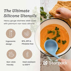 Starpack 'Like a Boss' XL Premium Silicone Cooking Utensils Set (6 Pcs) - Heat Resistant Kitchen Utensils 600°F - Non-Stick Silicone Utensil Set - Large Kitchen Utensils Set for Cooking & Serving