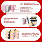 30 Pack Pink Disposable Rectangular Aluminum Foil Loaf Pans with Lids,6.8oz Mini Cake Pans for Baking, Loaf Baking Pans, Small Cake Container