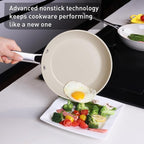 MsMk Ceramic Nonstick 8-inch, 9.5-inch and 11-inch Frying Pan Set, No PFAS & PTFE & PFOA, Stainless Steel Handle, Dishwasher & Oven Safe,induction Base