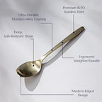 JazzUpCo Ava Flatware Flatware non toxic 18/10 stainless steel dishwasher safe (Matte Champagne Gold, 16 Person Set (80 Pieces))