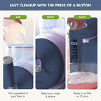 GreenPan Frost Ice Cream Machine & Frozen Drink Maker, Soft Serve, Slushie, Sorbet, Milkshakes & Cocktails, No Freezer Needed, 15-in-1, 7 Textures, Quiet & Rapid, Easy Clean, Family Size, Berry Blue
