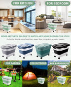 20-30 Lbs Rice Storage Container,Collapsible Food Storage Containers with Rolling Wheel Airtight Locking Lid,Flour Storage Container with Cup and Scoop,Suitable for Food,Rice,Pet Food,Flour