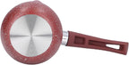 Milk Pan, 10cm Dia Nonstick Saucepan with Pour Spouts Aluminum Alloy Sauce Pan Enameled Inside Coating Small Soup Pot with Single Handle for Coffee Butter Chocolate (Red)