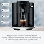 Jura E4 Automatic Coffee Machine (Piano Black) with CLEARYL Smart+ Water Filtration, 6 Cleaning Tablets and East Coast Blend Whole Bean Coffee (4 Items)