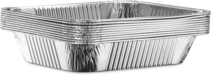 Munfix 30 Pack Aluminum Pans Disposable 9x13 Baking Chafing Trays - Deep Half Size Oven Steam Table Tin Foil Pans - Extra Heavy Duty Foil Pans for Heating, Roasting, Cooking, Storing Food