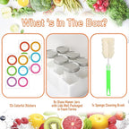 24 oz Wide Mouth Mason Jars 8 Pack, Glass Tall Mason Jars with Airtight Lids and Bands for Canning, Preserving, Fermenting, Pickling, DIY Projects