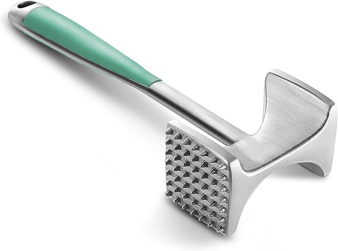 KITEXPERT Meat Tenderizer Hammer with Comfortable-Grip Handle, Dual-side Mallet for Kitchen, Heavy Duty Pounder For Tenderizing Steak, Beef and Fish, Mint Green