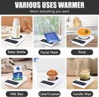 Mug Warmer - Electric Coffee Mug Warmer with Timer,Coffee Cup Warmer for Desk Auto Shut Off,Smart 6-Temperature Control, Coffee Accessories for Coffee Lovers, White