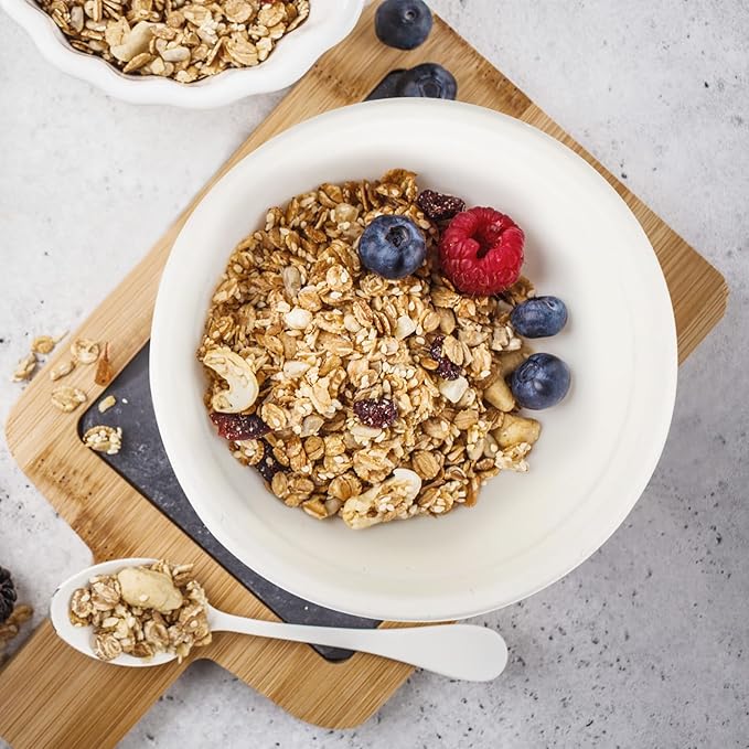 Heavy Duty Paper Bowls - 200 Pack, 12 oz, Eco-Friendly, Made of Natural Bagasse, Ideal for Hot Soup, Cereals, Milk, Salad, Dessert