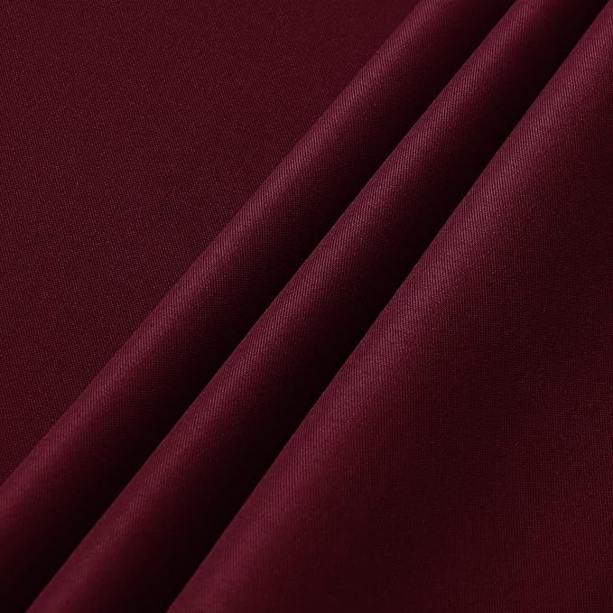 sancua 2 Pack Burgundy Tablecloth 60 x 102 Inch, Rectangle 6 Feet Table Cloth - Stain and Wrinkle Resistant Washable Polyester Table Cover for Dining Tables, Buffet Parties and Camping
