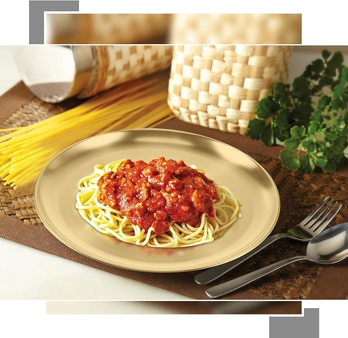 Thenshop 8 Pieces 8 Inch Pizza Pans Bulk Stainless Steel Sets Round Bakeware Pizza Trays for Oven Kitchen Baking Home Restaurant Safe Sturdy Reusable Easy Clean(Gold)