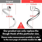 Stainless Steel Spiral Dough Hook Replacement for KitchenAid 4.5QT & 5QT Bowl Tilt-Head Stand Mixers, Rustproof & Easy Clean, Efficient Kneading for Bread, Pizza, Pasta, Cookies