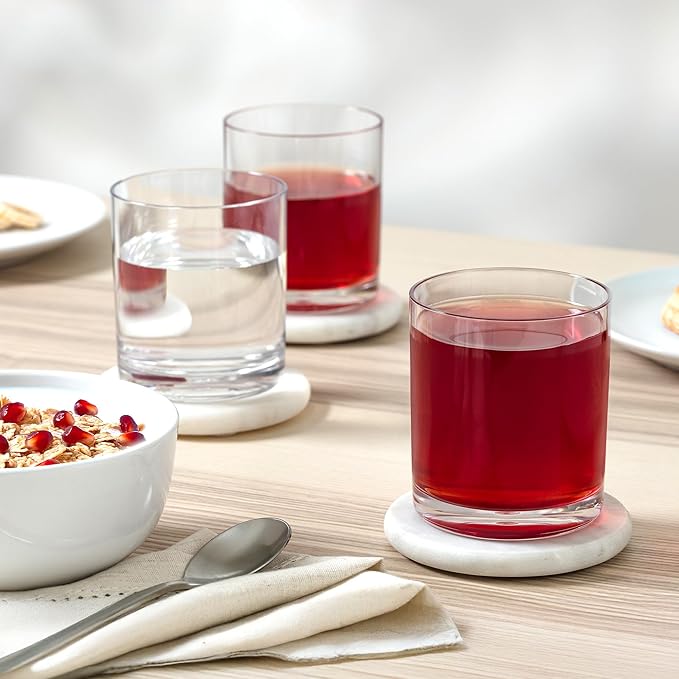 Zulay Kitchen Acrylic Glasses Drinkware - 6 Piece Unbreakable Plastic Tumblers - BPA-Free, Reusable Plastic Drinking Glasses for Home & Outdoors - Stackable, Lead-Free & Dishwasher Safe - (12 oz)