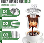Ninja Reusable Coffee Pod: VIVI SKY Upgraded Stainless Steel Refillable Ninja K Cups - 3 Holes Coffee Filters For Ninja Coffee Maker CFP201 CFP301 CFP305 CFP307 CFP400 CFP300 (2 Pack)