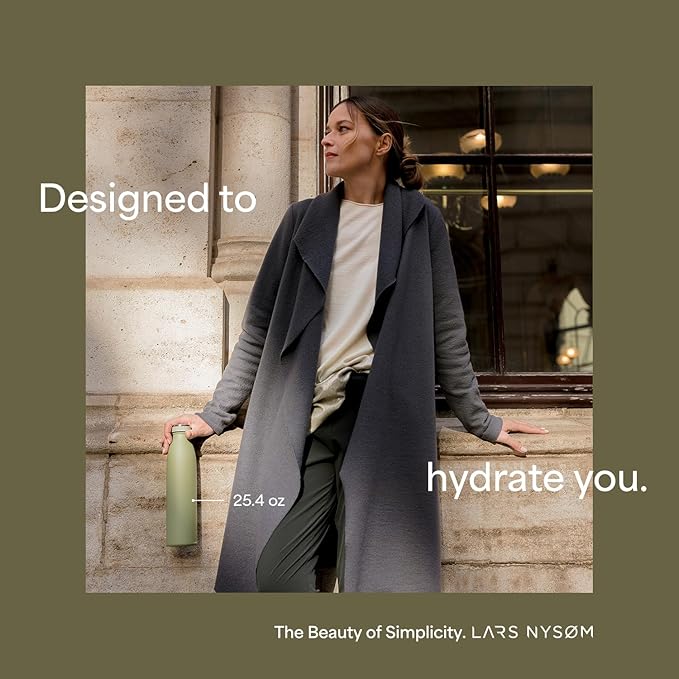 LARS NYSØM Stainless Steel Insulated Water Bottle 12oz 17oz 25oz 34oz 51oz | Insulated Thermo Flask for Hot and Cold Beverages | Leakproof Drinking Bottle (Lavender Purple, 11.9oz)