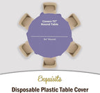Party Solids 12-Pack Premium Plastic Tablecloth 84in. Round Table Cover - Lavender