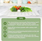 Large Stone Dish Drying Mat for Kitchen Counter,Foldable Water Absorbing Diatomaceous Earth Dish Drying Mat,Quick Dry Stone Dishes Mats for Countertop Bottles Utensils Cups,24"L x 16"W