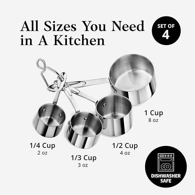 New Star Foodservice 43143 Stainless Steel 18/8 Measuring Cups