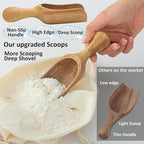 Big Coffee Scoop Shovel, 2pcs Wooden Scoop for Jars, Large Ground Coffee Scoop 5.9″ Measuring Spoons for Coffee Scoops, Tea, Powder- Multifunctional Kitchen Scoop for Bath Salts,Laundry (Acacia Wood)