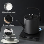 1.0L Gooseneck Electric Kettle - 304 Stainless Steel, 800W Fast Boiling with Auto Shut-Off, Precision Pour Over Kettle for Coffee & Tea, BPA-Free Matte Black Design, For Kitchen, Home, Office