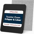 Cooks Innovations Toaster Oven Non Stick Liner & Crisper Set - Get Crispy Food Every Time - Easy Clean Up - Premium Crisping Sheet with Nonstick Oven Liner for Toaster Oven (9 x 11)