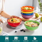 vancasso Bonita Cereal Bowls Set of 6-27 Oz Ceramic Soup Bowls, Microwave & Dishwasher Safe, 6 Inch Colorful Serving Bowls for Kitchen