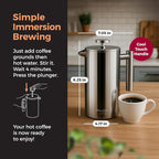 MuellerLiving French Press Coffee Maker 34oz, Stainless Steel French Press Coffee, 4 Filter Heat Resistant Double Insulated, Rust-Free, Food Grade, Dishwasher Safe Coffee Pot