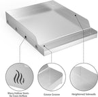 Onlyfire Stainless Steel BBQ Cooking Griddle, Universal Flat Top Griddle for Most Charcoal/Gas Grills, Camping, Tailgating, and Parties, 12.5"×16"