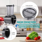 Stainless Steel Slicer Shredder Attachment Compatible with Kitchenaid Stand Mixer Parts Accessories, Vegetable Shredder Cheese Grater with Detachable 5 Blades