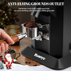 Huanyu Professional Coffee Grinder with 74mm Flat Burr 53ounce Bean Hopper 15 Infinite Grinding Settings Electric Coffee Grinder with Touching Screen Black