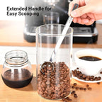 2PCS Coffee Scoop Set,1 Tbsp (15ml) & 2 Tbsp (30ml) Coffee Measuring Spoons,for measuring ground coffee, protein powder, tea,Silver long-handled measuring spoon,for deep jars,coffee bags.