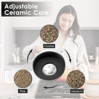 Vzaahu Salt and Pepper Copper Grinders, Set of 2 Refillable Bronze Brass, Seasalt Spice Peppermill with Magnetic Lids Adjustable Coarseness, Ceramic Core, Kitchen Gift