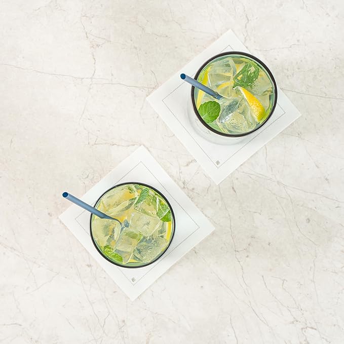 Restaurantware-Vetri 16 Ounce Tall Drinking Glasses, 6 Dishwashable Beverage Glasses - No-Lead, Elegant, Blue Glass Tumblers, Ideal For Water, Juice Beer, Cocktails, Liquor, Iced Tea, And More