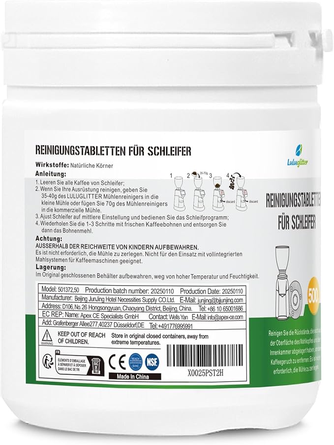 Professional Coffee Grinder Cleaning Tablets - 500g Coffee Grinder Cleaner - Natural Food Safe Gluten Free - Help Extend Life of Your Grinder